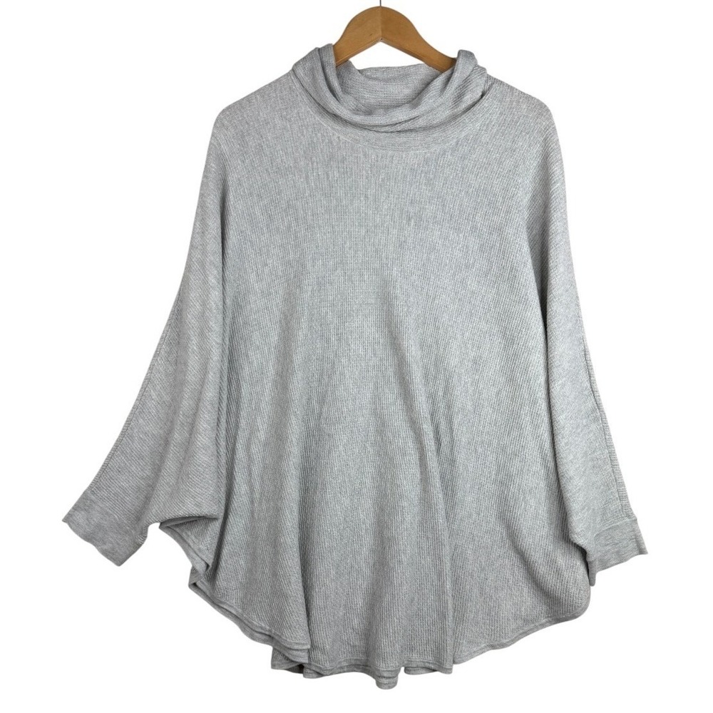 Purejill Oversized Dolman Sleeves Turtleneck Pullover Grey Sweater Size Small